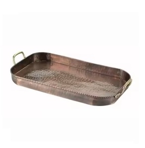 Vintage Design Metal Copper High Quality Serving <b>Trays</b> Decorative <b>Trays</b> Home Tableware <b>Decor</b> Durable <b>Trays</b> - Product Image 3