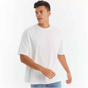 Camiseta con dobladillo circular de cuello redondo de alta calidad, camiseta teñida lisa, venta al por mayor, camiseta de manga corta informal en blanco de algodón para hombres, Ringer - Product Image 3