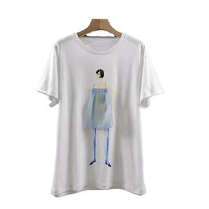 Camisetas informales de verano para mujer para ropa informal/camisetas de cuello redondo de algodón 100% de alta calidad para mujer a la venta - Product Image 3