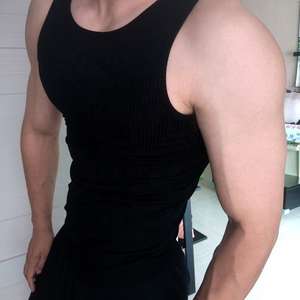 <b>Men</b> Cotton <b>Gym</b> <b>Vest</b> Bodybuilding Ribbed tank Top Stretch Fitness tank Top - Product Image 6