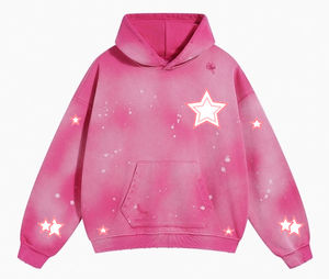 Impression hommes à capuche sweat à capuche personnalisé sans ficelle surdimensionné broderie Street Wear sweats à capuche homme Boxy recadrée Streetwear vêtements - Product Image 2