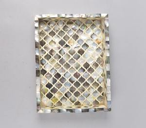 Handicrafts Rectangular Shape Bone Inlay <b>Tray</b> Home <b>Decorative</b> <b>Tray</b> <b>for</b> <b>Coffee</b> <b>Table</b> Unique Pattern Try Bone Craft - Product Image 1