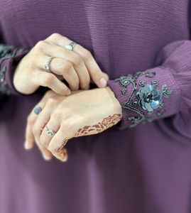 Casual elegante modesto XXL mujer bordado a mano importación abotonada capa musulmana ropa tradicional y accesorio - Product Image 3