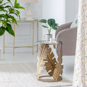 Vente en gros Nouveau design Tables d'appoint en métal doré avec dessus en verre pour décor de salon Tables basses d'extrémité à vendre - Product Image 2
