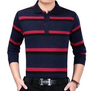 เสื้อโปโลผ้าฝ้าย100% ลำลองแฟชั่นสำหรับผู้ชายเสื้อลายทางแขนยาวเสื้อสวมหัวเข้ากับทุกชุดเสื้อทรงหลวมใส่ได้กับฤดูใบไม้ร่วง - Product Image 1