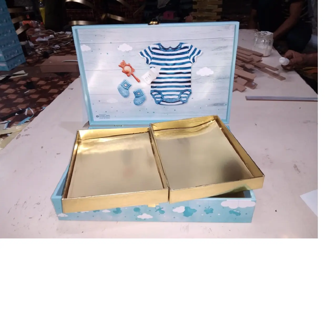 Cajas de Regalo con temática para bebé recién nacido, para embalaje de chocolates y dulces, se puede personalizar con tus impresiones