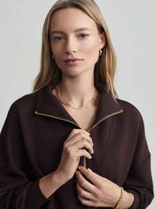 Ensemble de survêtement polaire à demi-fermeture à glissière avec logo personnalisé grandes tailles sweat-shirt d'hiver à la mode pantalon de survêtement lavé pour le confort du printemps - Product Image 6