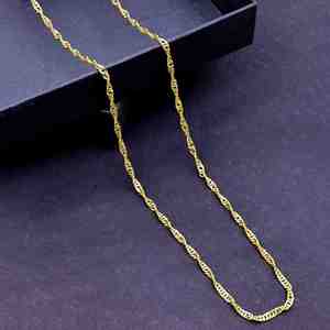 Collar de Cadena de Cuerda Trenzada de Latón Chapado en Oro Micro de 14K, 18K, 24K, Diseño Moderno, Venta al por Mayor - Product Image 2