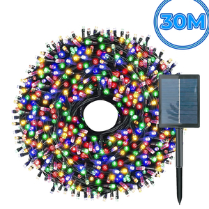 30 Meter Solar RGB LED <b>String</b> Lights 300 Lights with PVC Copper Plastic Bodies IP65 Rated for <b>Garden</b> Use - Product Image 3