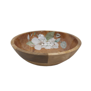 Premium Handmade round Wooden Fruit Bowl Natural Finish for Kitchen & <b>Tabletop</b> for Food & Snacks Serving at Weddings - Product Image 2