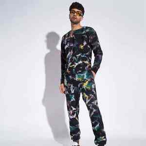 Imprimé personnalisé hommes survêtement 100% coton coupe confortable respirant séchage rapide haute qualité ensemble pour adultes cravate teinture survêtements - Product Image 4