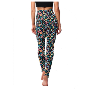 Pantalon de Yoga d'entraînement taille haute pour femmes en gros imprimé tie-dye Leggings actifs sans couture taille élastique motif solide Legging - Product Image 3