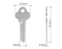ONELUS - Juego de 3 Llaves de Latón Intercambiables en Forma de 8 para Cilindros de Seguridad (Sin Recubrimiento), Serie de Cilindros de Seguridad Personalizados de Taiwán