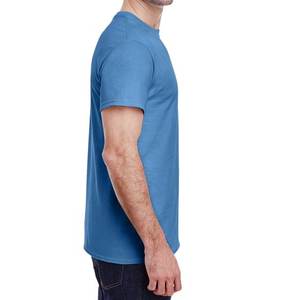 Camiseta deportiva de Color sólido para hombre, camiseta de entrenamiento transpirable ajustada para gimnasio, correr, deportes, ropa deportiva, camiseta de verano - Product Image 4