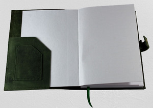 Journal en cuir rechargeable, journal en cuir de buffle vert, journal en cuir fait à la main non ligné, journal de voyage avec pages vierges - Product Image 3