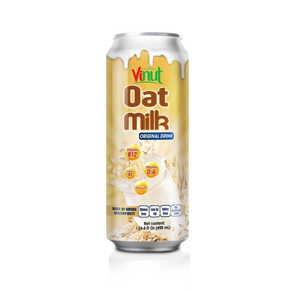 490ml Vinut Oat Milk de Vietnam Factory (Sin lactosa, Sin azúcar añadido, Sin gluten Sin conservantes)