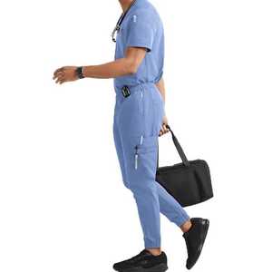 Uniformes de gommage médicaux professionnels hygiéniques soie coton Polyester Spandex mouvement facile gratuit Stretch personnalisé OEM Service pour - Product Image 6