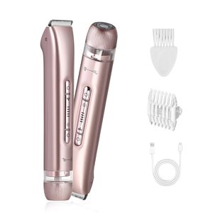 Depiladora Eléctrica 2 en 1 Recargable e Impermeable para Mujer, con Doble Cabezal, Recortadora de Bikini y Depiladora Corporal - Product Image 3