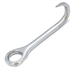 Gancho Oftalmológico Veterinario Manual de Acero Inoxidable de la Mejor Calidad, Afilado, para Vacas, Terneros, Ganado, Animales de Granja, con Certificación CE - Product Image 1