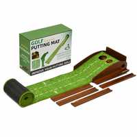 Tapis de putting de golf avec retour automatique de balle, green d'entraînement portable en gazon artificiel pour l'intérieur et l'extérieur