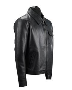 Veste en cuir de style manteau 100% qualité supérieure avec style de poche avant et fermeture à glissière Durable doux en gros - Product Image 4