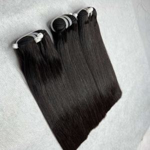 Vendeur de cheveux raides en os de style chaud vente en gros de cheveux humains bruts non traités faisceau de tissage droit 8 "-32" couleur naturelle noir - Product Image 1