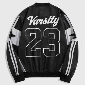 แจ็กเก็ตผู้ชายเสื้อแจ็กเก็ตทีมตัวแทนพิมพ์ตัวเลขได้ตามต้องการสไตล์ลำลองปักลายตัวอักษรมีซิปปิด - Product Image 2