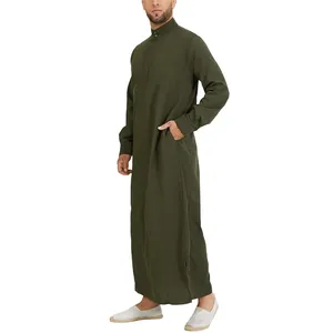 Túnica Larga Transpirable para Hombre, Estilo Thobe de Oriente Medio, para Oración y Uso Casual, Túnica Musulmana para Hombre - Product Image 3