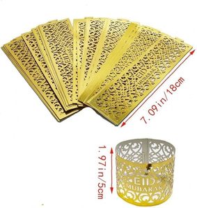 แหวนกระดาษเช็ดปากกระดาษฟอยล์สีทองแบบโบราณพิมพ์ลายสำหรับตกแต่งโต๊ะสำหรับงานเลี้ยงวันอีดและเดือนรอมฎอน - Product Image 5