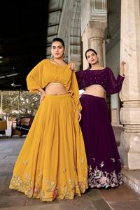 Lehenga Choli en Georgette à la Mode avec des Paillettes et des Broderies au Fil Fabricant et Fournisseur de Mode Féminine - Product Image 6