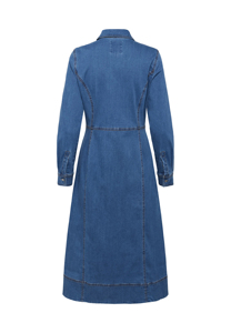 OME/ODM ชุดเดรสแขนกุดผ้ายีนส์ลูกไม้ติดกระดุมเป็นมิตรต่อสิ่งแวดล้อมแบบลำลอง - Product Image 5