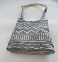 Bolso Tote de Algodón Acolchado con Costuras Largas para Mujer, Hilo Gris de Alta Calidad, Cómodo Organizador de Viaje, Personalizable