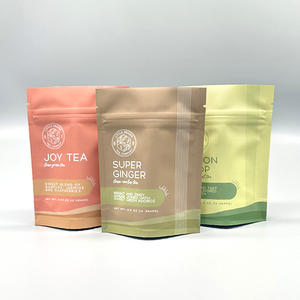 Sachet Doypack Personnalisé Imprimé <span class=keywords><strong>pour</strong></span> Emballage de Thé en Plastique 50g 100g 200g, Sachet Refermable en Papier Kraft avec Fermeture Zip, Pochette Autoportante - Product Image 1
