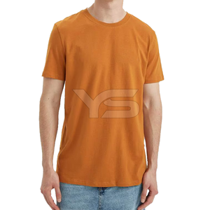 T-shirt d'entraînement décontracté pour hommes, tissu en jersey de coton à motif solide, teint uni avec méthode de tissage non tissé - Product Image 4