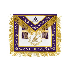 Vente en gros d'usine, fabrication sur mesure, cuir brodé à la main, peau d'agneau, forme carrée légère, conseil maçonnique, grand illustre - Product Image 6