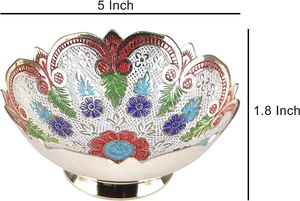 Bol créatif en laiton Peacock Art Meena Meta Craft Bol à fruits rond Nouveau design Fantaisie Meilleur bol de service de finition - Product Image 2