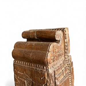 Soporte de Madera Maciza Vintage Indio, Tallado a Mano, Decoración de Pared Arquitectónica Duradera, Estilo Rústico Antiguo para Interiores del Hogar, Combinación Mixta 1 - Product Image 3