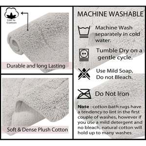 Mittal Export Alfombra de baño 100% de algodón con mechones Alfombra de baño antideslizante extra suave y absorbente - Product Image 4