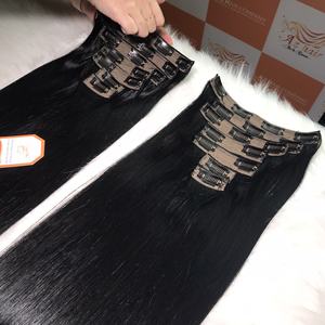 Cheveux vierges de qualité supérieure 100% cheveux humains péruviens Extension de cheveux lisses avec Clip, cuticules alignées, Grade 12A, grand Stock - Product Image 1