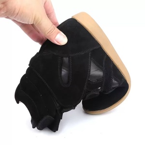 Stivaletti da Donna con <span class=keywords><strong>Zeppa</strong></span> in Pelle Scamosciata, Chiusura a Strappo, Scarpe da Trekking con Plateau e Aumento di Altezza - Product Image 6