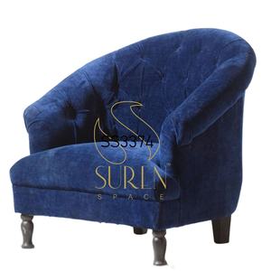 Indian Furniture Design Truly Hand Made Design Velvet Fabric Single Seater Sofa Design - Product Image 2