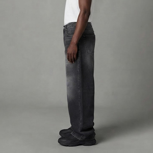 Nouveauté 2026 – Pantalon streetwear décontracté hip-hop, coupe ample délavée, taille élastique respirante, avec logo personnalisé brodé ou imprimé, 100 % coton - Product Image 3