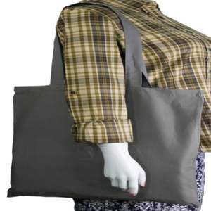 100% bio coton toile fourre-tout grande capacité haute qualité concepteur mode réutilisable fermeture éclair solide femmes voyage-friendly - Product Image 3