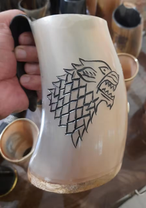 Mug Viking en corne de bœuf, qualité supérieure, couleur naturelle, mug en corne de buffle, design personnalisé, mug Viking pour les fêtes - Product Image 2