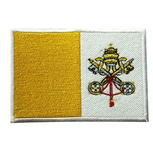 Parche Bordado de la Bandera de la Ciudad del Vaticano, Termoadhesivo o para Coser - Product Image 6