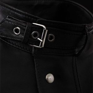 Chaqueta de Cuero Sintético para Hombre a Precio de Fábrica |   Chaqueta Negra con Cierre de Cremallera de PU |   Fabricante OEM y ODM de Ropa Casual y para Motociclismo - Product Image 4