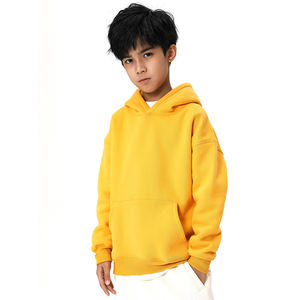 330G polar pulóver Casual niños en blanco liso Sudadera con capucha sin cuerda Sudadera con capucha de gran tamaño al por mayor ropa de algodón pesado personalizada para niños - Product Image 3