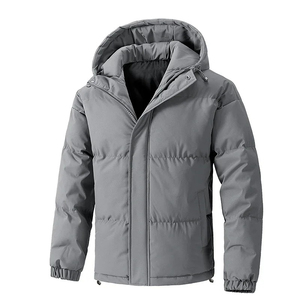 Otoño Invierno engrosada abajo a prueba de viento cálido Puffer chaqueta con cremallera completa con cuello con capucha chaqueta de invierno - Product Image 1