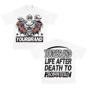 Fabricants OEM, T-shirt surdimensionné délavé à l'acide pour femmes, T-shirt vintage imprimé sur mesure, T-shirt graphique surdimensionné en coton lourd - Product Image 3