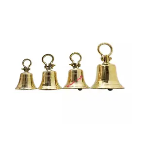 热销黄铜金属现代黄金大吊殿黄铜铃铛，用于印度出口家居装饰